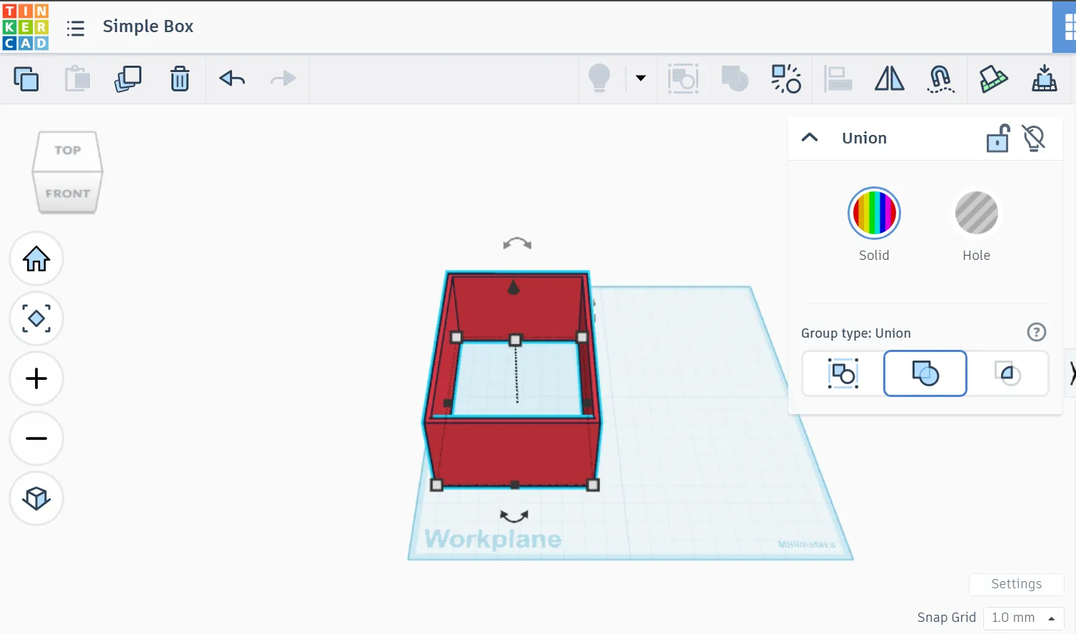 box has hole at bottom